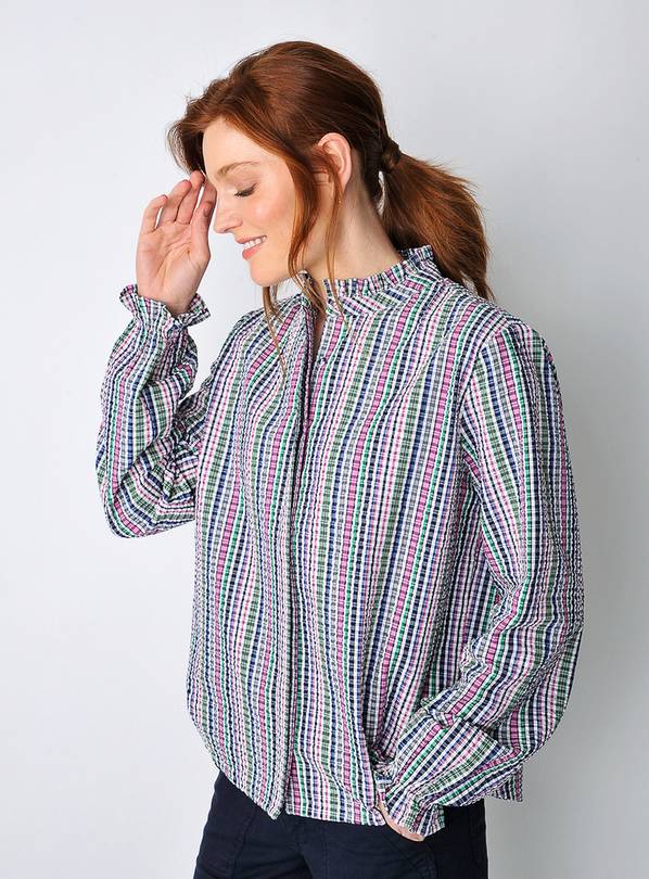 BURGS Pannier Womens Frill Long Sleeve Shirt Multi Coloured 12